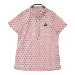 サイズ：L LE COQ GOLF ルコックゴルフ  半袖ポロシャツ 総柄 ホワイト系 [240101466076] ゴルフウェア レディース ストスト