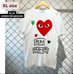 PLAY COMME DES GARCONS プレイ　ハート　Tシャツ　プリントTシャツ　コムデギャルソン　川久保玲　人気ブランド　メンズ　レディース　ユニセックス　モード　デザイナーズ　ファッション　国内ブランド　ホワイト　XL