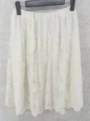 ◇ URBAN RESEARCH アーバンリサーチ 刺繍 膝丈 ギャザー スカート サイズF アイボリー系 レディース 【中古】 【1002800339723】