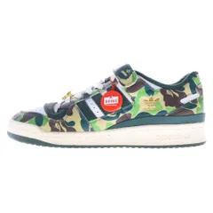 A BATHING APE (アベイシングエイプ) × adidas Forum 84 Low BAPE 30thAnniversary ID4771 アディダス フォーラム84ローベイプ ローカットスニーカー カーキ US9.5/27.5cm