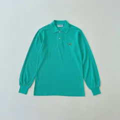 80s デッドストック　シュミーズラコステ　長袖　ポロシャツ　文字ワニ　刺繍ロゴ　Y2298