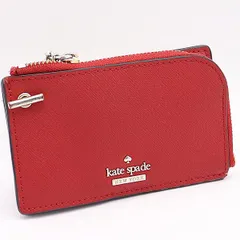 良品 ケイトスペード コインケース/小銭入れ パスケース/定期入れ キーリング/チェーン付 赤 KYM