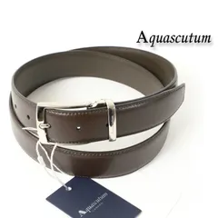 新品 Aquascutum アクアスキュータム サフィアーノベルト 本革 イタリア製  ビジネス レザー ベルト ブラウン  -188のサムネイル