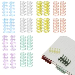 新品 リング ルーズリーフ バインダー ルーズリーフ A4/A5/B5対応 32個セット 8色入リ 穴径13mm 活本 メモ帳 表紙 ファイル カレンダー 資料保存 (6色*24入り)