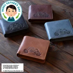 財布 二つ折り メンズ 本革 ジョークール スヌーピー レザー ピーナッツ PEANUTS ネイビー キャメル 金運 誕生日 プレゼント 父の日 2024 実用的 おすすめ 父 実用的 革小物 高校生 10代 20代 30代 40代 50代 60代 SNO