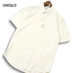 【新品 23SS】 UNIQLO ユニクロ 春夏★ 半袖 ドライ ノンアイロン ジャージー シャツ Sz.M メンズ 白 未使用