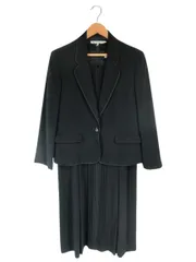 ソワールレーヴ SOIR REVE 東京ソワール ブラックフォーマル ジャケット ワンピース レイヤード風 長袖 膝丈 無地 礼服 サイズ15 QQQ