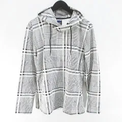 ニコルクラブフォーメン NICOLE CLUB FOR MEN グレンチェック柄 長袖 パーカー プルオーバー 46 黒系 ブラック ストレッチのサムネイル