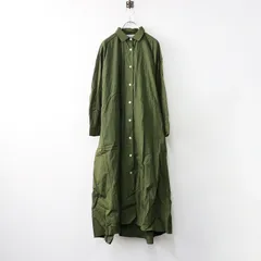 美品 ビアズリー BEARDSLEY ナイロンシャツワンピース F/カーキ ベルト フレア ドレス ロング 羽織り【2400014195187】のサムネイル