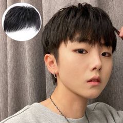 部分ウィッグ ヘアピース かつら 男性 カツラ ウイッグ メンズトップピース ポイントピース 薄毛 脱毛 医療用 部分カツラ 頭頂部 ショート 自然 ヘアーピース yuanniang01
