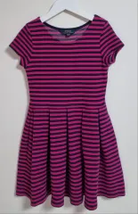 140 ) POLO RALPH LAUREN(ポロラルフローレン) ネイビー+ピンク 半袖ワンピース ( 8 ー 10Y