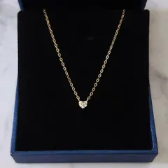 160N【高品質✨】小粒ダイヤ　敷き詰め　パヴェ　ハート　ゴールド　ネックレス