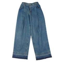 NEON SIGN ネオンサイン N1519 UNHEMMED WIDE DENIM SLACKS アンヘムド ワイド デニム スラックス インディゴブルー系 44【中古】