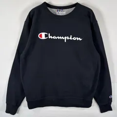 古着 チャンピオン Champion スウェット トレーナー クルーネック ビッグロゴプリント プルオーバー  M  ブラック メンズ