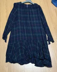 ZARA(ザラ) zara チェック ワンピース M ネイビー