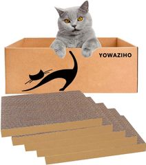 経済的 ビッグサイズ 強化ダンボール cm） 16.5 x 掃除楽 28.5 箱型（44.5x 猫ベッド兼用 取り換え用爪研ぎ5枚入り 猫用段ボールつめとぎ 猫爪とぎ 【専門家監修】