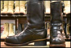 【8.5E 良品 PT83 黒タグ Cマーク】Chippewa チペワ 02789 エンジニア 黒 ブラック スチールトゥ プルオン ブーツ HOPESMORE【FF408】