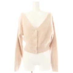 スナイデル SNIDEL 23AW フォックスファーショートカーデ カーディガン Vネック F ピンク /YQ ■OS