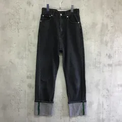 BONLECILL  ボンルシール　カラーステッチロールアップハイウエストデニムパンツ　黒　レディース　Mサイズのサムネイル