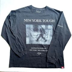 Manhattan Portage マンハッタンポーテージ フォトプリント カットソー NEWYORK 自転車 XL ブラック ニューヨーク BEAMS