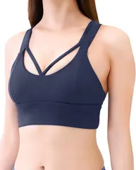 Bonheur ナイトブラ ボディメイクのプロと共同開発 昼兼用 普段使い ホックなし ブラジャー ノンワイヤー 美胸ブラ(ライトネイビー,  L)