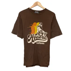 美品 24SS HYSTERIC GLAMOUR ヒステリックグラマー CALIFORNIA 70 Tシャツ ショートスリーブ カットソー 02241CT34 L ブラウン メンズ 古着 中古 USED