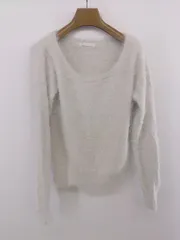 ◇ ◎ LILIDIA リリディア タグ付 シャギーニット 長袖 カットソー サイズF ライトグレー系 レディース E  【1305010004352】