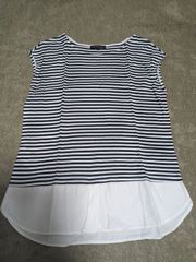 【美品】23区　ノースリーブカットソー　38号　Mサイズ　ボーダー