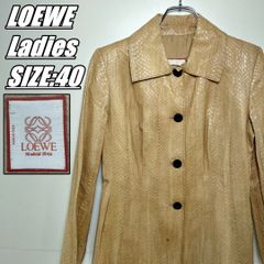LOEWE ベージュ レディースジャケット 合成皮革ポケット付き、ハンガー付き Loewe 80s Vintage Beige Leather Jacket Size 42 | eBay