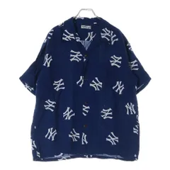 SUN SURF (サンサーフ) 22SS × BEAMS × MLB ビームス エムエルビー ニューヨークヤンキース 総柄プリント アロハシャツ ネイビー SS38979BM