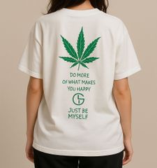 レディース 半袖 Tシャツ マリファナ柄 ホワイト＆ブラック｜ストリート系