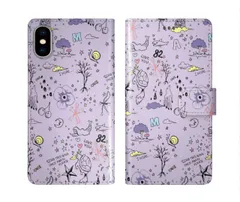 [iPhone12 Pro Max] iPhone16 ケース スカラー スマホケース 手帳型 iPhone16 Pro ケース アイフォン16 15 14 13 12 11 スマホカバー 全機種対応 手帳 ScoLar マーメイド サメ カメ パープル 総柄