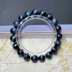 천연 미품 [블루 타이거 아이] 고양이 눈 팔찌 천연석 약 9.9-10.1mm ZB7646