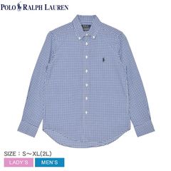 ポロ ラルフローレン 長袖シャツ 323723042 レディース メンズ ギンガム コットン ポプリン シャツ POLO RALPH LAUREN カラー:ブルーMU  品番：21231673