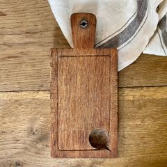 フランスアンティーク　カッティングボード　溝付き　まな板　角型　天然木　キッチンインテリア【634】