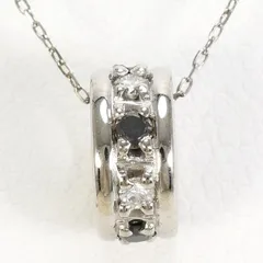K10WG　ネックレス　necklace　ブラックダイヤ　ダイヤ　計0.19　総重量約1.2g　約40cm