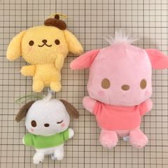 【ポムポムプリン＆ポチャッコ　ぬいぐるみ・マスコット３点セット】　サンリオ　みんな集まれマスコット　ハピネスピンク