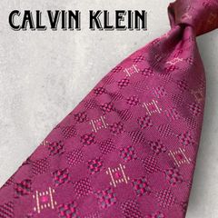 Calvin Klein カルバン クライン パネル柄 ネクタイ ボルドー