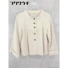 ◇ HUMAN WOMAN ヒューマンウーマン 長袖 ノーカラー ジャケット サイズ2 ベージュ レディース 【中古】 【1002802216060】のサムネイル