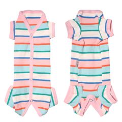 新品 TONY HOBY 犬術後服 オス/メス別け 犬用春夏パジャマ 柔らかいコットン生地 避妊手術ケア 抗菌 皮膚保護 犬の部屋着 ピンク(女の子)