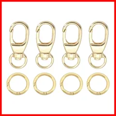 【早発送】 ナスカン キーホルダー 二重リング ４個セット ワンタッチキーホルダー金具 丸型回転フック 丸カン 手作り キーホルダーパーツ クセサリーパーツ 手芸用品 材料 20mm外径 金