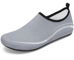 [kepglow]ウォーターシューズマリンシューズアクアシューズメンズ水陸両用海用スイムシューズ川遊びグッズビーチシューズレディース男女兼用軽量通気グレー26.5cm