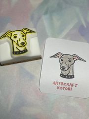 消しゴムはんこ　イタリアングレーハウンド