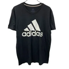 adidas 半袖プリントTシャツ L ブラック アディダス プルオーバー ビッグロゴ スポーティー 古着卸 アメリカ仕入 a705-5939