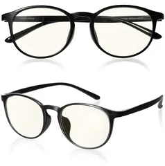 ★即日発送★ROTAKUMA ブルーライトカット メガネ PC眼鏡 パソコン用 JIS規格40% UVカット99.9% 超軽量14g ボストン型 おしゃれ 紫外線カット メンズ レディース ユニセックス 度なし 伊達めがね (ブラック)