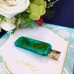 【福祉施設制作】山桜うさぎ作　ヘアクリップ　「ミモザのピンドメ（レジン）」NO.3638　P