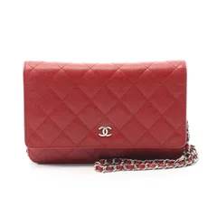 シャネル CHANEL ショルダーバッグ マトラッセ AP0250 レッド レザー マトラッセ チェーンウォレット レディース Used A
