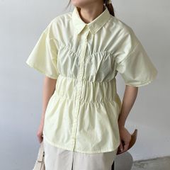 シャーリングビスチェデザインシャツ