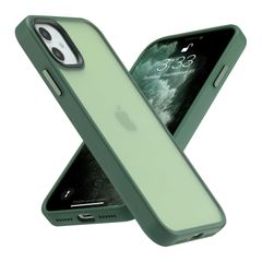 【人気商品】黄ばみなし レンズ全面保護 マット感 米軍MIL規格取得 耐衝撃ストラップホール付き 衝撃吸収 6.1インチ 半透明 アイフォン ケース 用 11用カバー 11 グリーン iPhone 緑 COSOIK