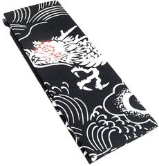 東京いろは 注染 本染 お祭り 手ぬぐい 龍に雲 黒 日本製
